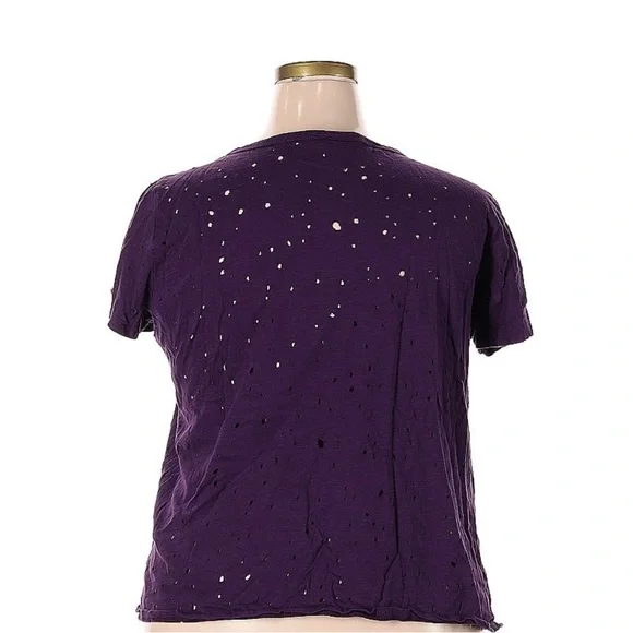 Torrid 2x purple top with keyhole neckline and holes detailing - Picture 2 of 3